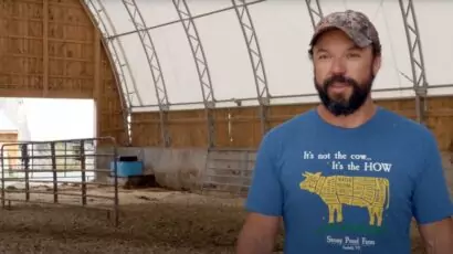 Screenshot from dairy farming video